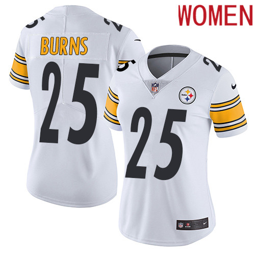 2019 Women Pittsburgh Steelers #25 Burns white Nike Vapor Untouchable Limited NFL Jersey->women nfl jersey->Women Jersey